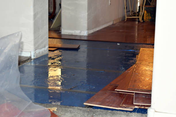 Professional Flood Damage Restoration technician working in Leeds, NY